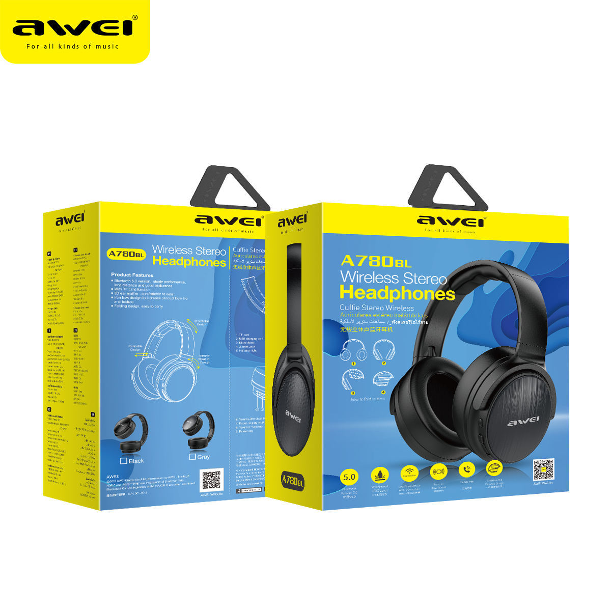 AWEI Kabelloses Bluetooth Stereo Headset – Wireless Kopfhörer mit klarem Sound & komfortablem Design