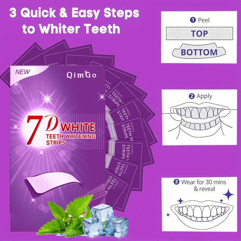 🦷 56 Stück (28 Paare) – 7D Purple Teeth Whitening Strips