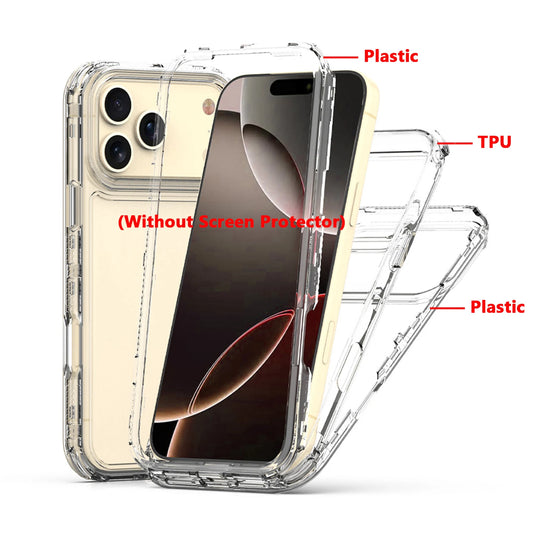 3-in-1 Rugged Armor Schutzhülle für iPhone 11–17 Pro Max/Plus/Air – Stoßfestes TPU & Kunststoff Case mit transparentem Cover