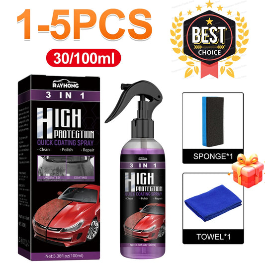 3-in-1 Auto Nano Keramikbeschichtung Spray – 30/100ml Versiegelung, Politur & Wachs für Lackschutz & Glanz