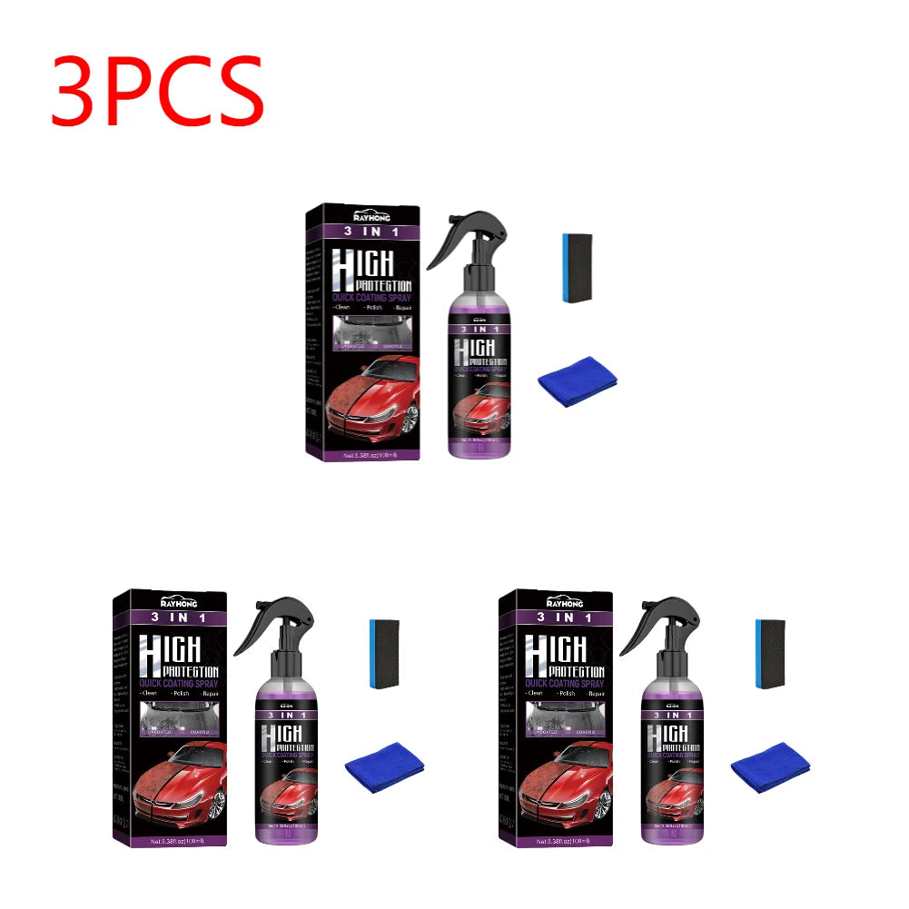 3-in-1 Auto Nano Keramikbeschichtung Spray – 30/100ml Versiegelung, Politur & Wachs für Lackschutz & Glanz