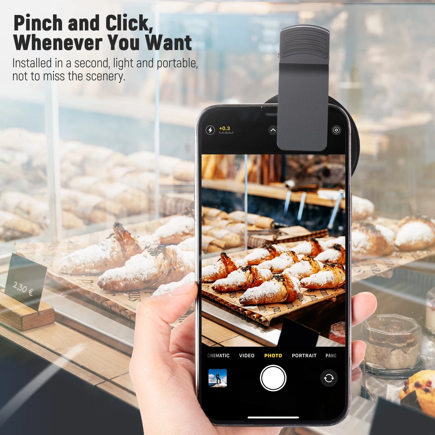 NEEWER 52mm CPL Filter für Smartphone – Clip-On Circular Polarizing Lens für iPhone, Samsung & Android Kameras