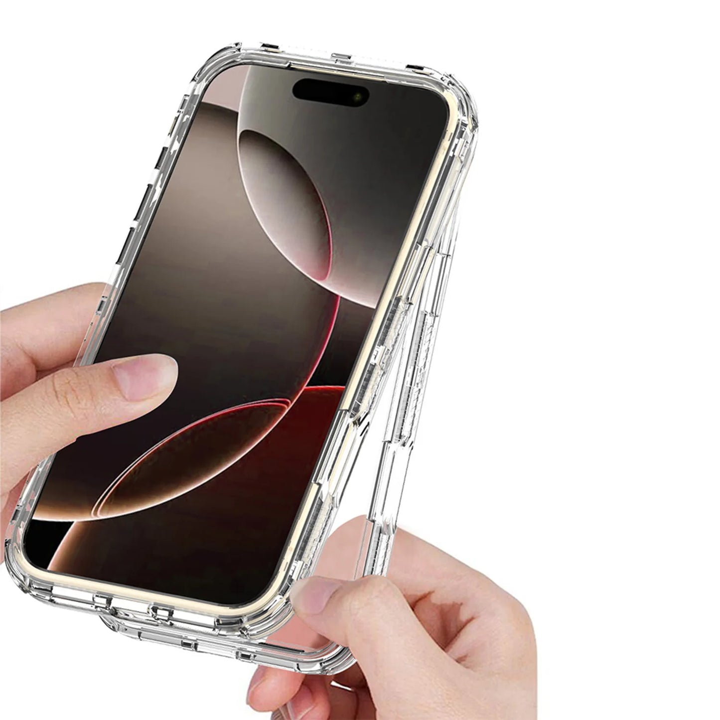 3-in-1 Rugged Armor Schutzhülle für iPhone 11–17 Pro Max/Plus/Air – Stoßfestes TPU & Kunststoff Case mit transparentem Cover