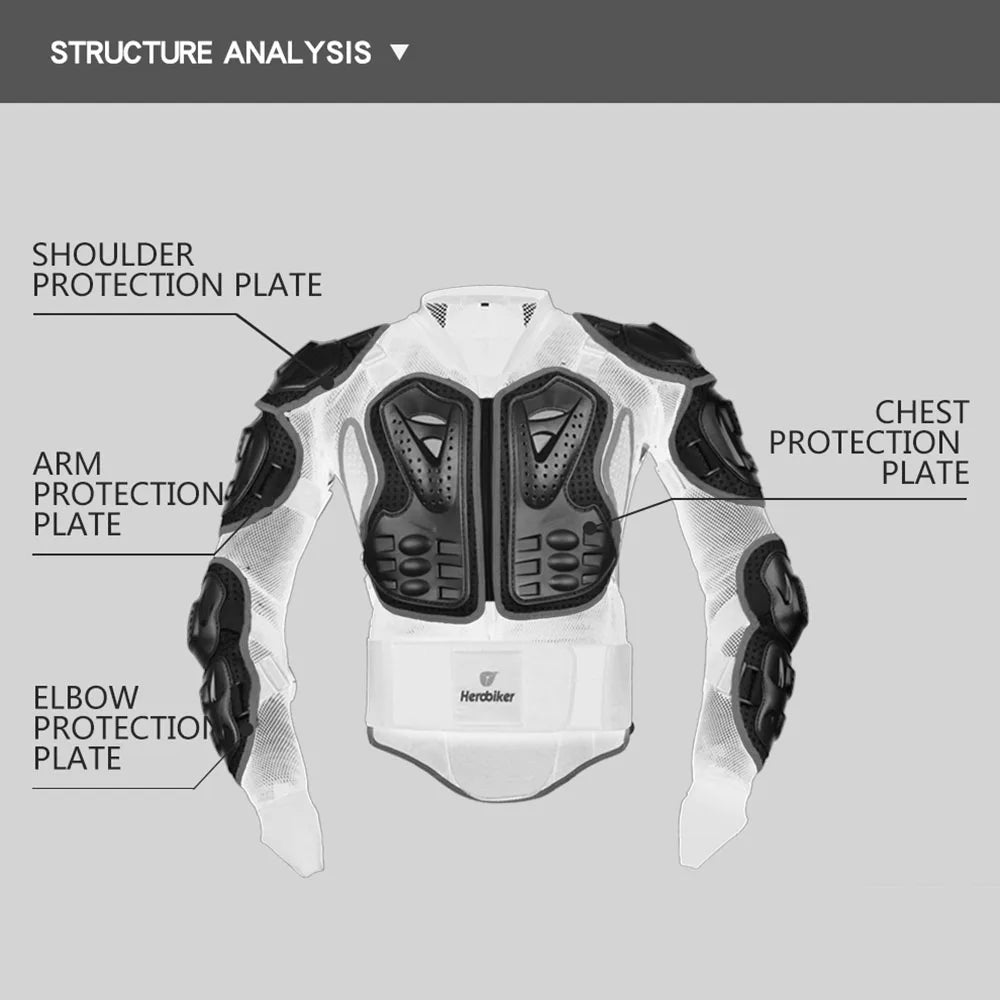 Motorradjacke mit Protektoren für Herren – Motorrad Body Armor, Schutzjacke für Motocross, Racing & Offroad, Snowboard, Skateboard extreme Sport