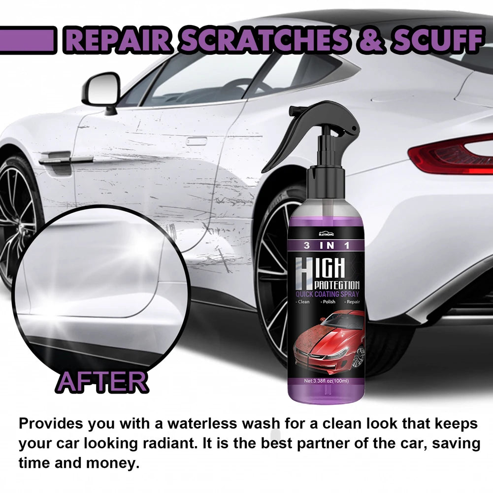 3-in-1 Auto Nano Keramikbeschichtung Spray – 30/100ml Versiegelung, Politur & Wachs für Lackschutz & Glanz
