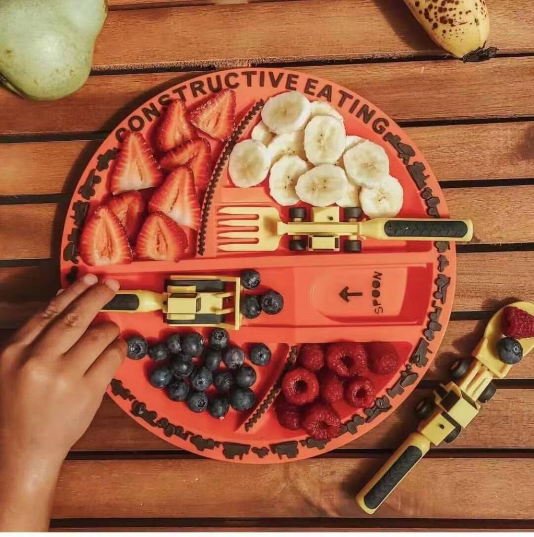 Dinner aktive Kinderbesteck-Set – Bagger-Löffel & lustiges Essbesteck für Kinder