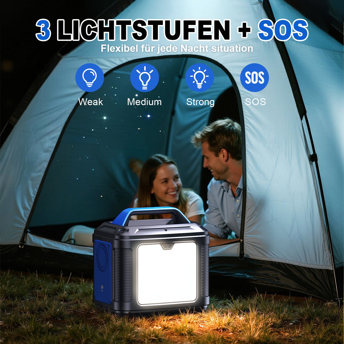 SBAOH Portable Power Station 300W (mit Lader)  – Solar Generator 296Wh (80.000mAh) | Tragbare Powerbank & Notstromversorgung