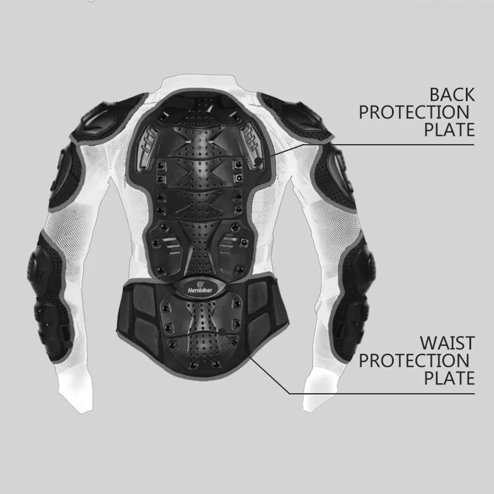 Motorradjacke mit Protektoren für Herren – Motorrad Body Armor, Schutzjacke für Motocross, Racing & Offroad, Snowboard, Skateboard extreme Sport