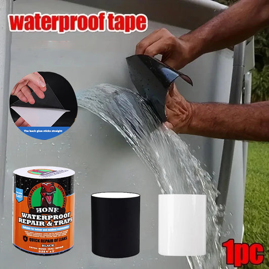 🖤 Transparentes & Schwarzes Wasserdichtes Reparaturband –Klebeband Extra Stark für Pool, Zelt & Rohrreparatur