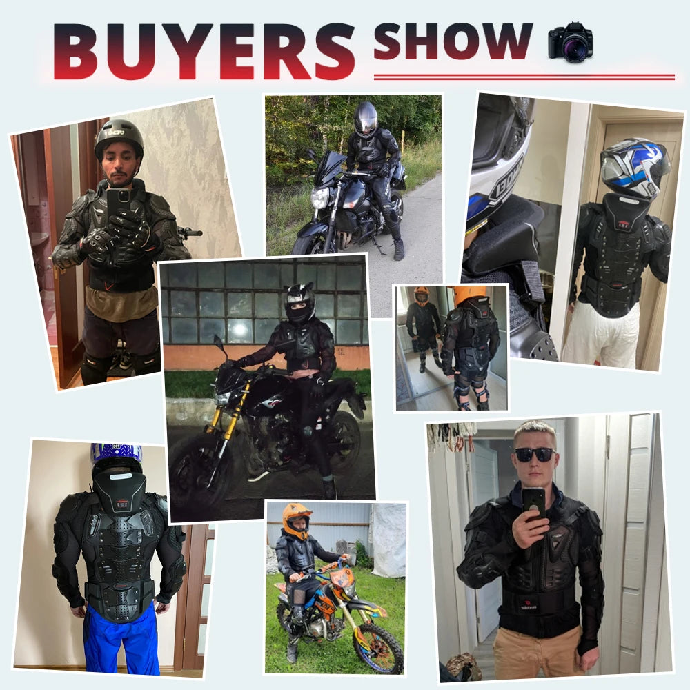 Motorradjacke mit Protektoren für Herren – Motorrad Body Armor, Schutzjacke für Motocross, Racing & Offroad, Snowboard, Skateboard extreme Sport