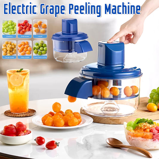 Automatischer Elektrischer Traubenschäler – (ohne Lader)  Wiederaufladbare Obstschälmaschine, Hands-Free Hautentferner & Küchenhelfer